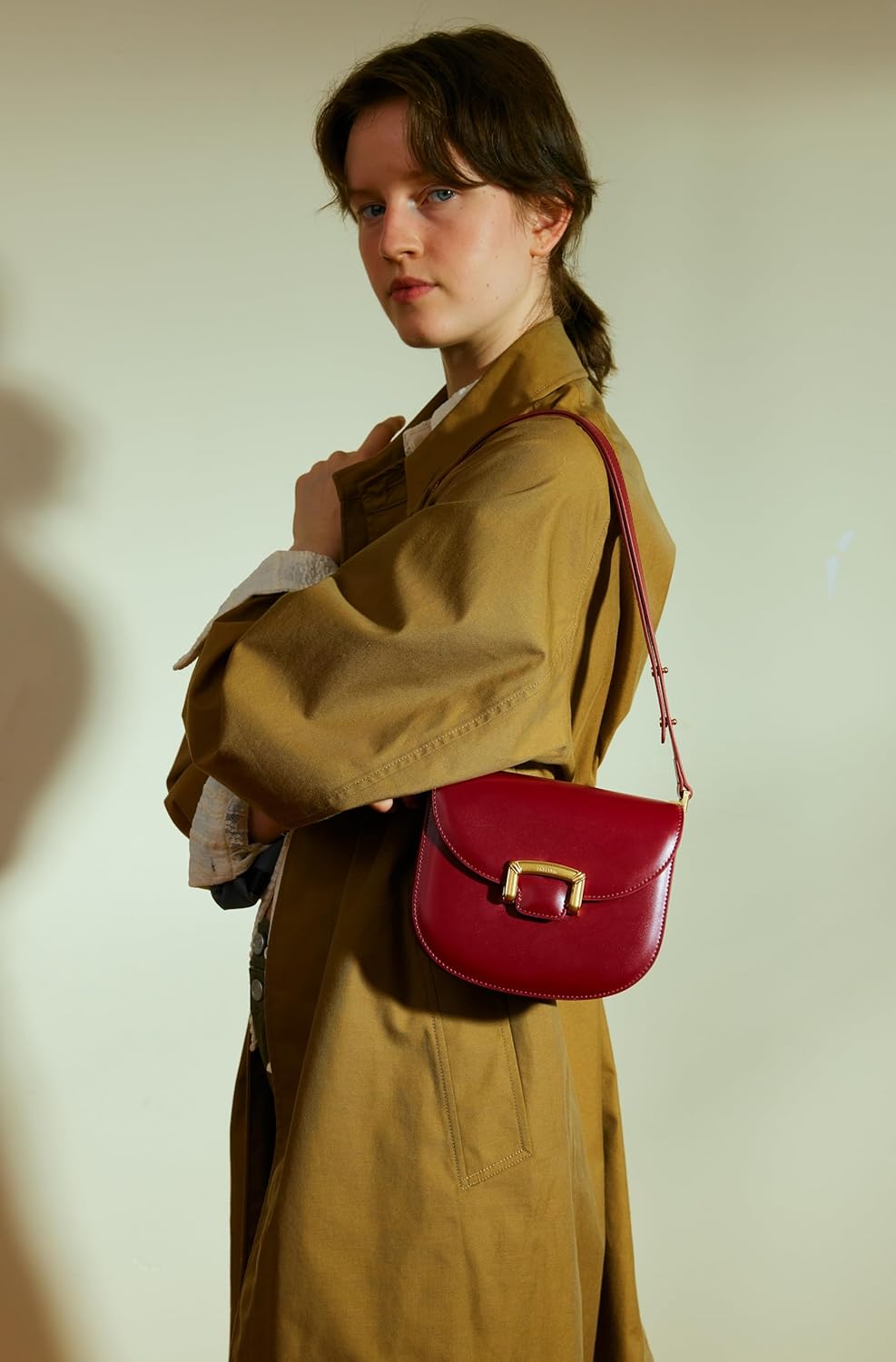 LAFESTIN Small Split Leather Crossbody Purses For Women with Adjustable Strap Shoulder Handbags with Credit Card Slot - Image 3