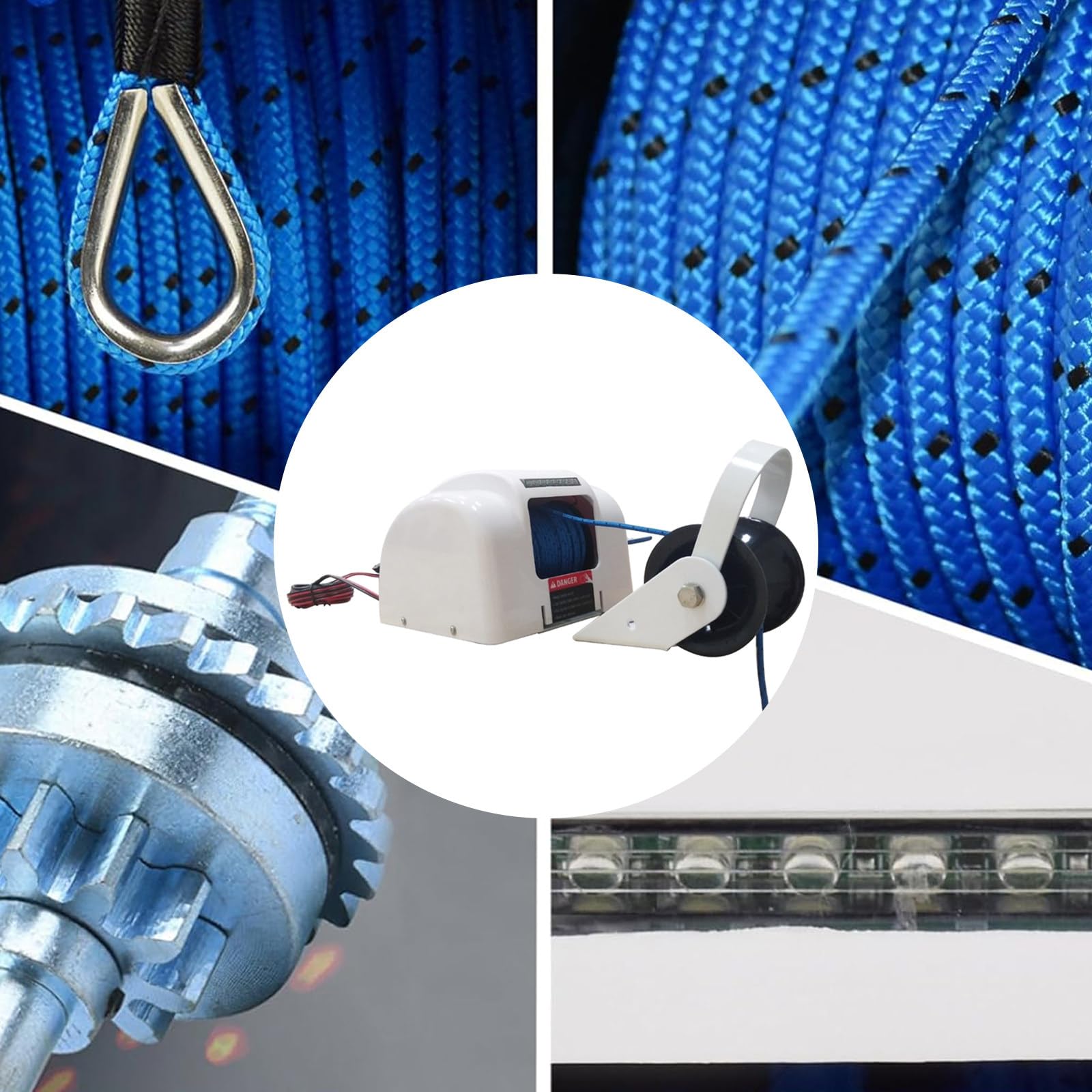 Elektryczna WciąGarka Kotwiczna 12 V Do łOdzi, UciąG 318 Kg, Lina 31 M, Ze OśWietleniem Led, Do łOdzi Pontonowych, PokłAdowych CordlessControl
