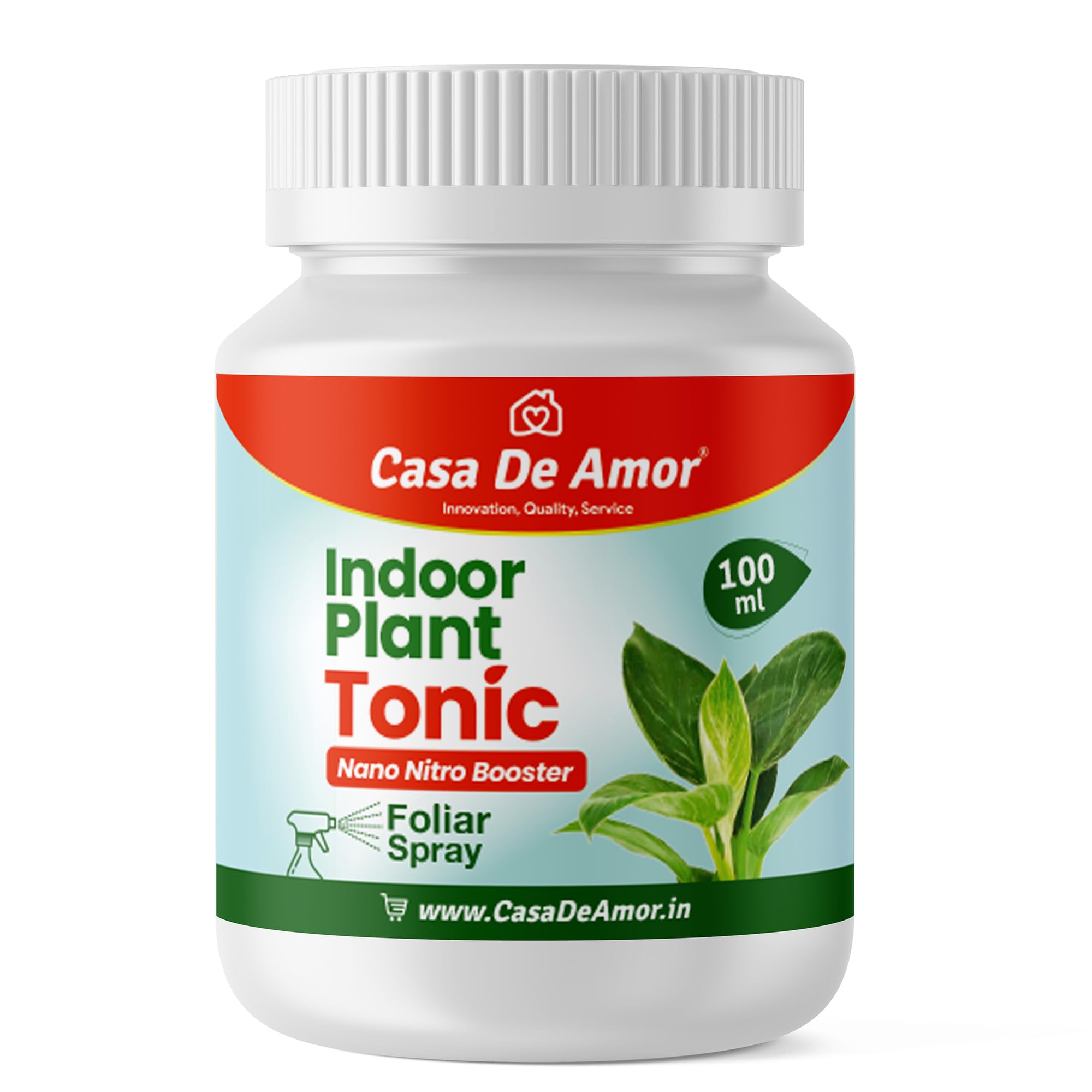 Casa De Amor Indoor Plant Tonic Nano Nitro Booster (100 ml Liquid) - Premium Nutrient Supplement for Lush Growth, Robust Root Development, and Abundant Blooms - 1 Item
