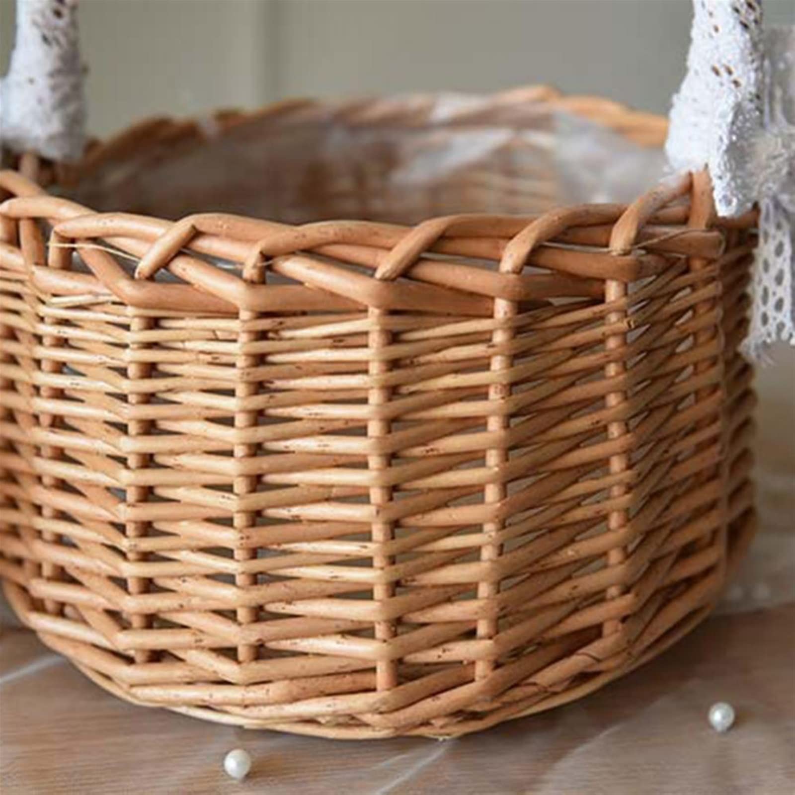 SOFORFREEM Cestino di vimini con manico Cesto di vimini per matrimonio Cestino Picnic, frutta, verdura, organizzazione