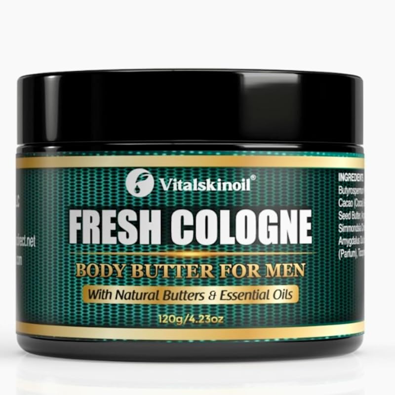 Manteiga corporal VITALSKINOIL com óleos de jojoba, karité e argan, fragrância de colônia, 120 g