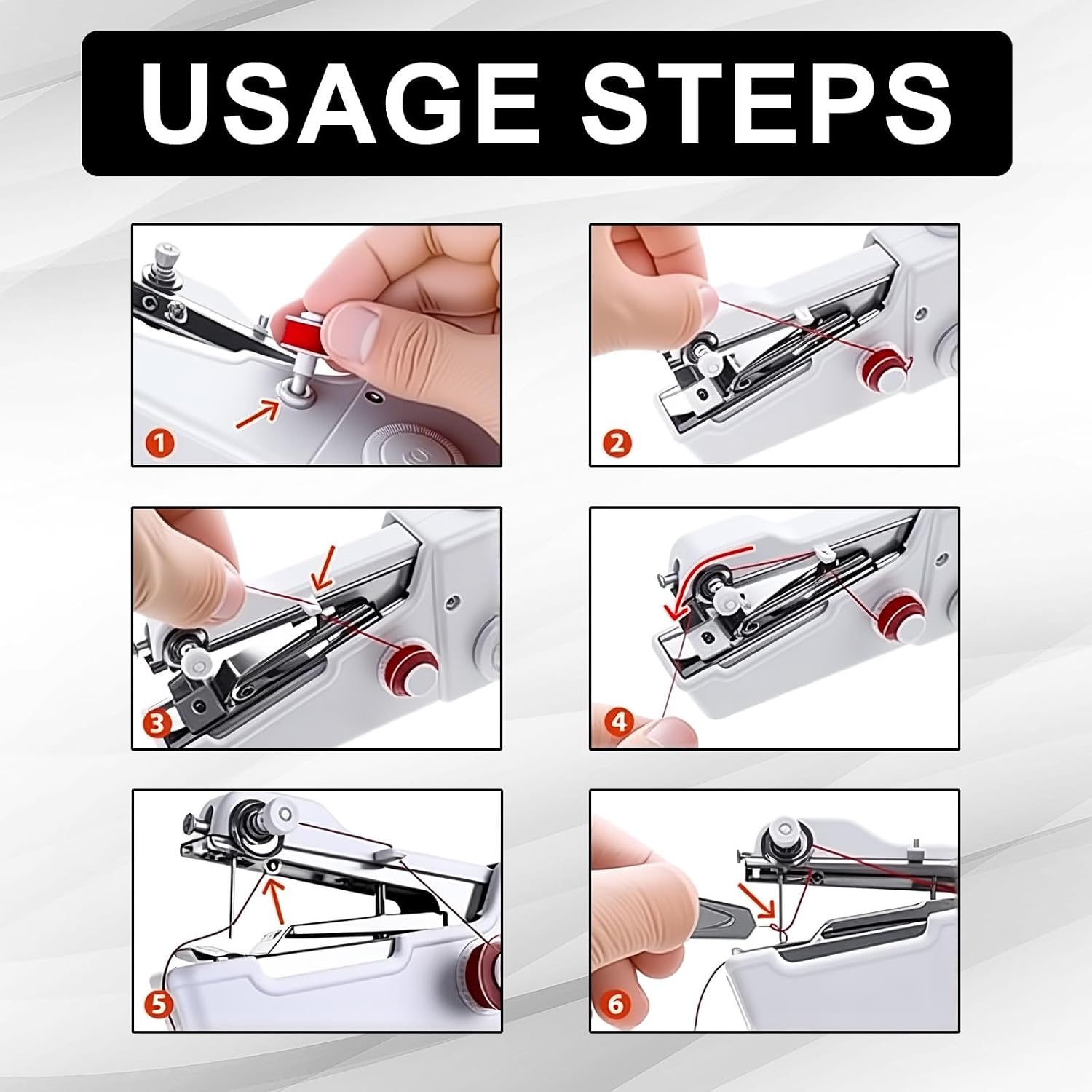 Handheld Sewing Machine - Electric Mini Portable Sewing Machine for Beginners Adults Easy to Use Fast Stitching for Clothes Fabrics DIY Home Travel (Pink)