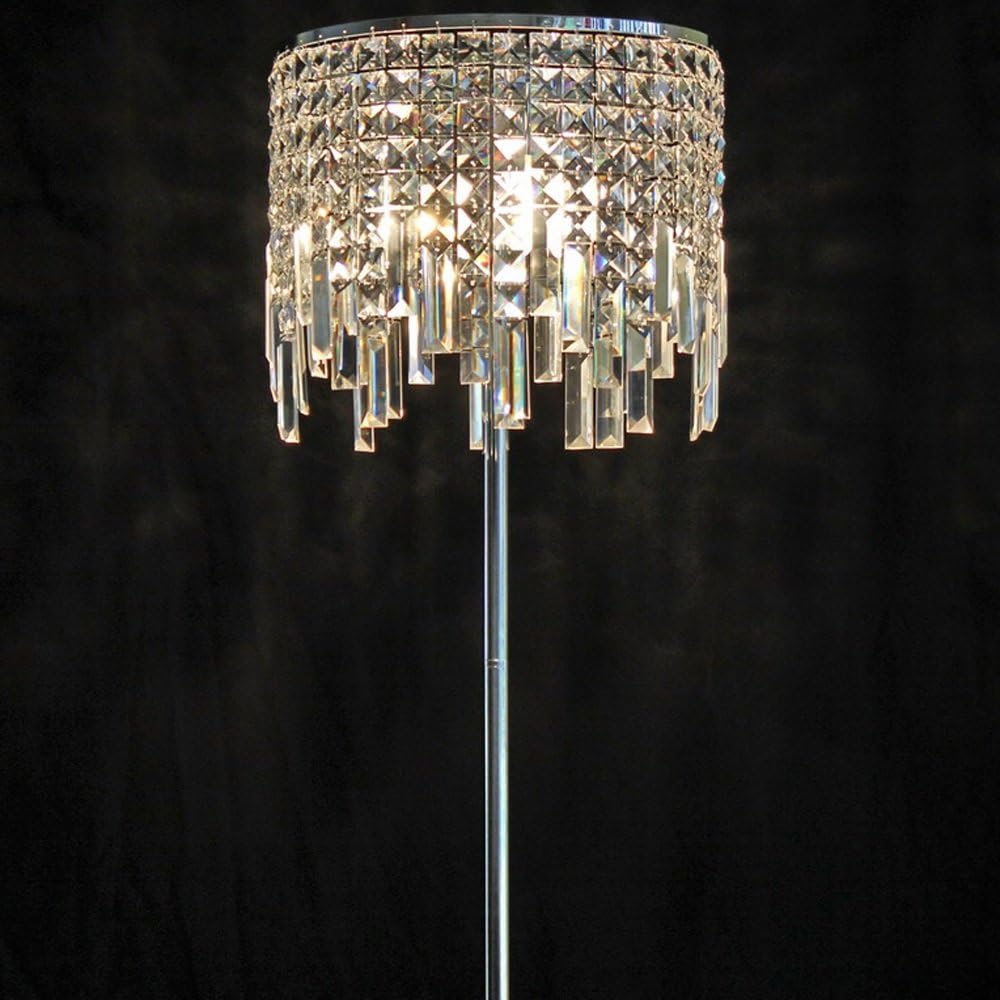ETERN Floor lamp wrought iron K9 Crystal 33 150cm Luxury European-style modern bedroom bedside living room floor lamp