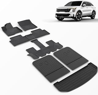 Floor Mats & Backrest Mats & Cargo Liner for 2026 2025 2024 2023 2022 2021 Kia Sorento Hybrid Car Mats Trunk Mat Kia Sorento Hybrid All Weather Floor Mats Cargo Mat Accessories