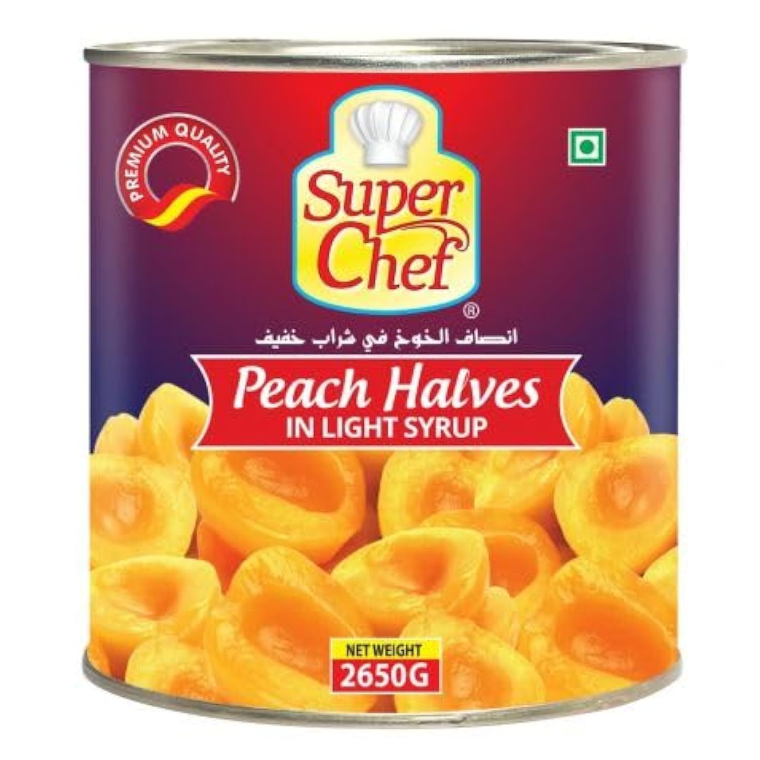 SUPERCHEF PEACH HALVES IN LIGHT SYRUP 2.6 KG