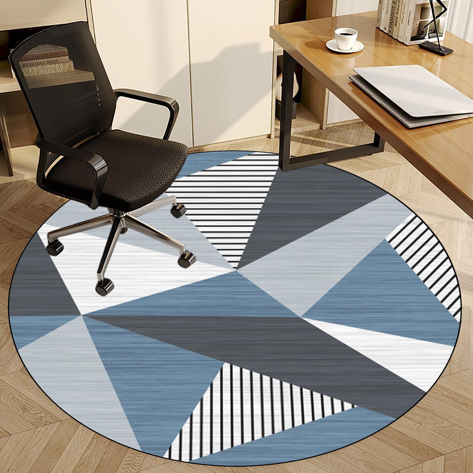 Fzamudng Office Chair Mat, Non-slip Carpet Protector Chair Mat, Round Gaming Chair Mat for Desks, Office and Home, Protects Floors for Low and No Pile Carpeted Floors 160 cm