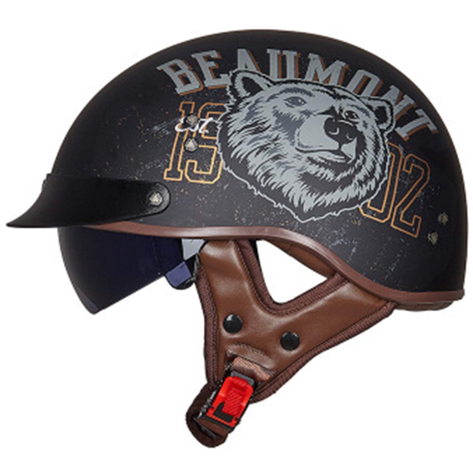 ZLYJ Casque Ouvert Casque Moto Rétro Casque Approuvé ECE Moto Adulte