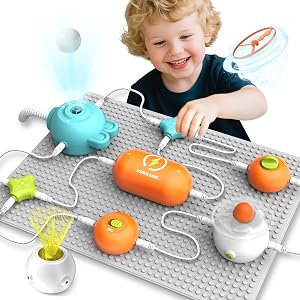 Electronics Exploration Kit for Kids Ages 3-12, 64+ STEM Projects Circuit Board Building Kit with 25 Snap-Together Parts, No Tools Educational Science Kits Toy Gift for Boys Girls