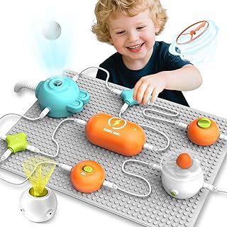 Circuit Kit for Kids 3-12, 25PCS STEM Blocks 80+ Projects Fan RGB