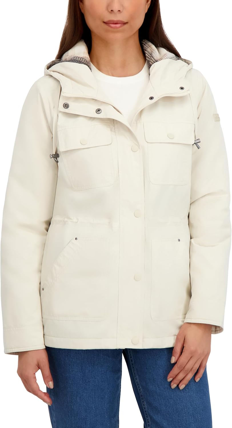 HFX womens Lightweight Jacket – Water-resistant Windbreaker Commuter Coat, Fleece Lining, Adjustable Waist