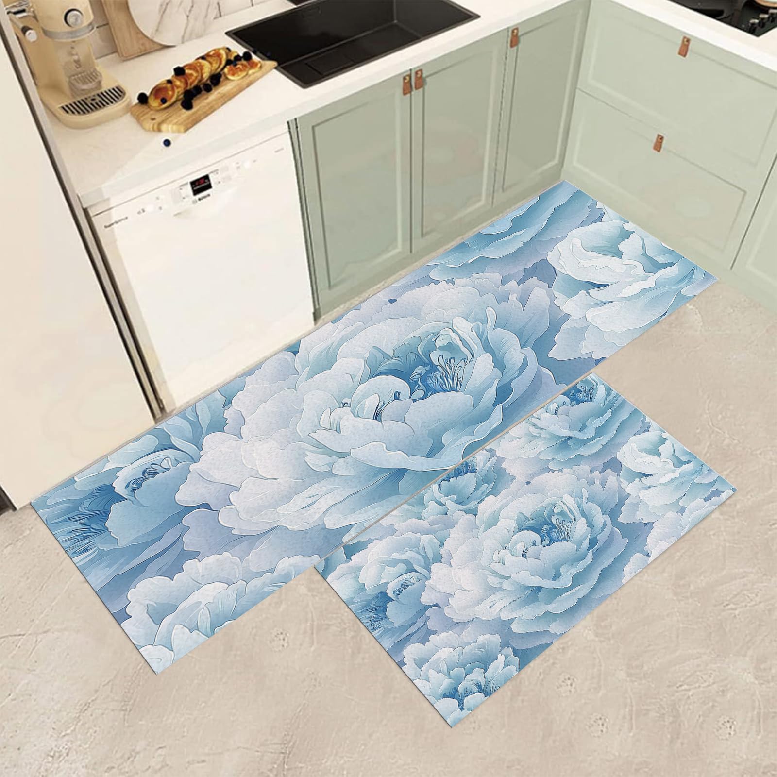 Tapete cocina acuarela resistente MGDIFYXAA alfombra baño antideslizante
