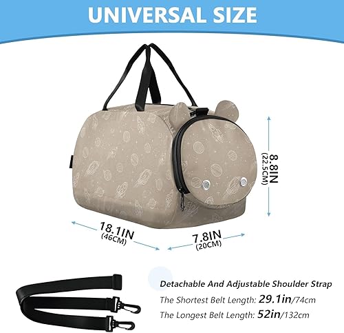 Miniatura 3 de Adventure Slate Space Brown Small Gym Bag with Shoes Compartment Large Capacity Sports Duffel Bag for Beach Swim Bags Pool Sports bolsa para hombre