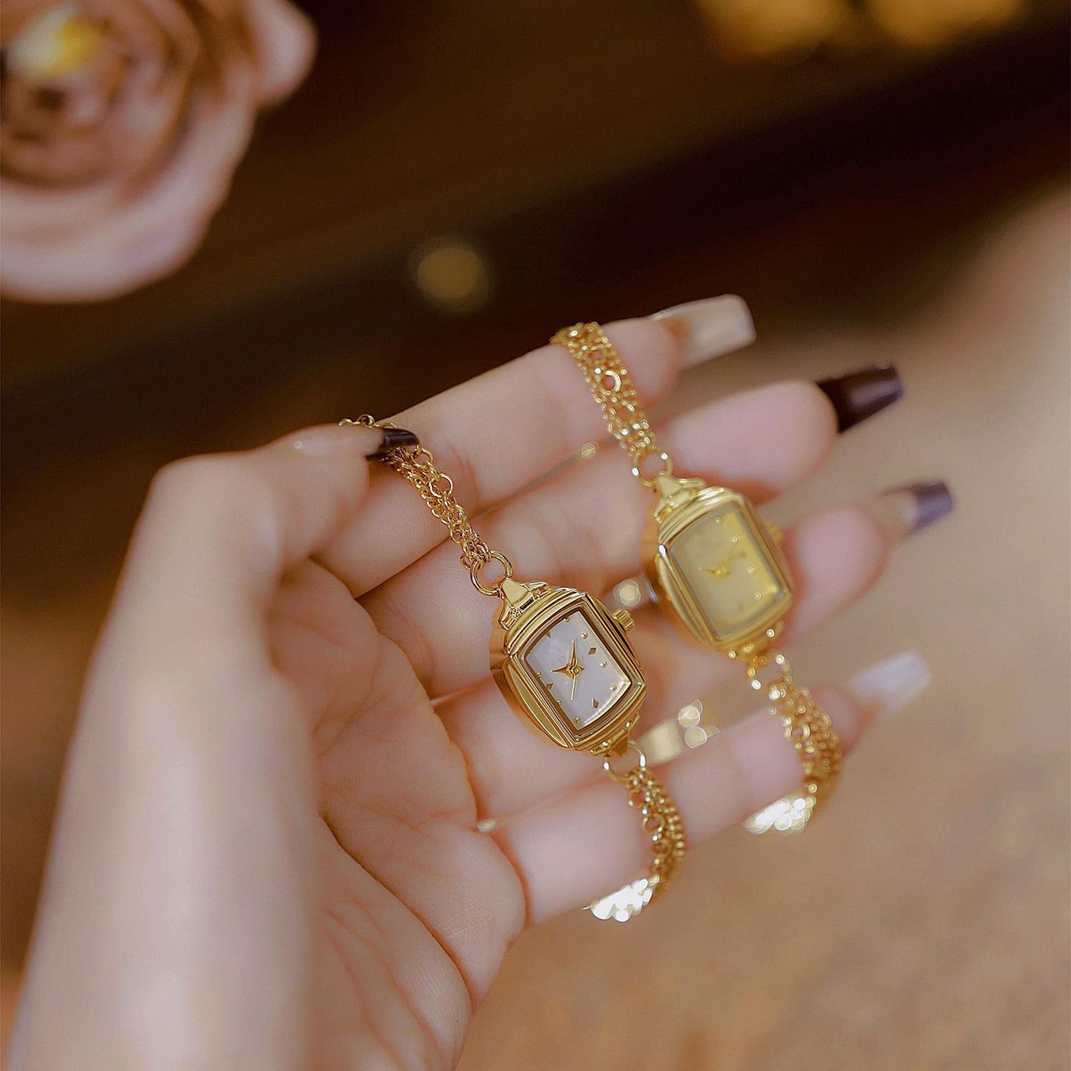 ADSBIAOYE Womens Dainty Rectangle Ultra Thin Waterproof Quartz Watch Ladies Dress Elegant Analog Bracelet Watch - Image 4