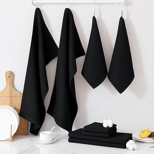 Miniatura 7 de Homaxy Juego de 8 paños de cocina y paños de cocina 100% algodón, 12 x 12 pulgadas y 13 x 28 pulgadas, juego de 8 paños de cocina a granel, ultra