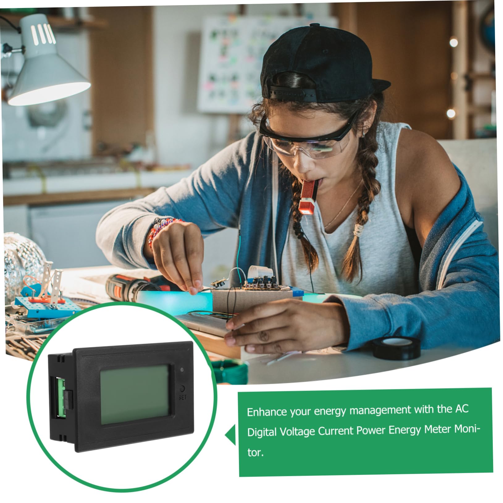 Hemobllo 3pezzi Contatore Energetico Digitale Lcd Per Casa Misuratore Di Tensione e Monitoraggio Consumo Energetico Reale Facile Installazione e Uso