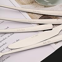 Vista 7 de JASHII Juego de 6 cucharaditas de plata, juego de cucharas de café de acero inoxidable 304, cucharas pequeñas para el hogar, cocina, restaurante