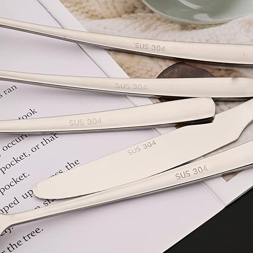 Miniatura 7 de JASHII Juego de 6 cucharaditas de plata, juego de cucharas de café de acero inoxidable 304, cucharas pequeñas para el hogar, cocina, restaurante,