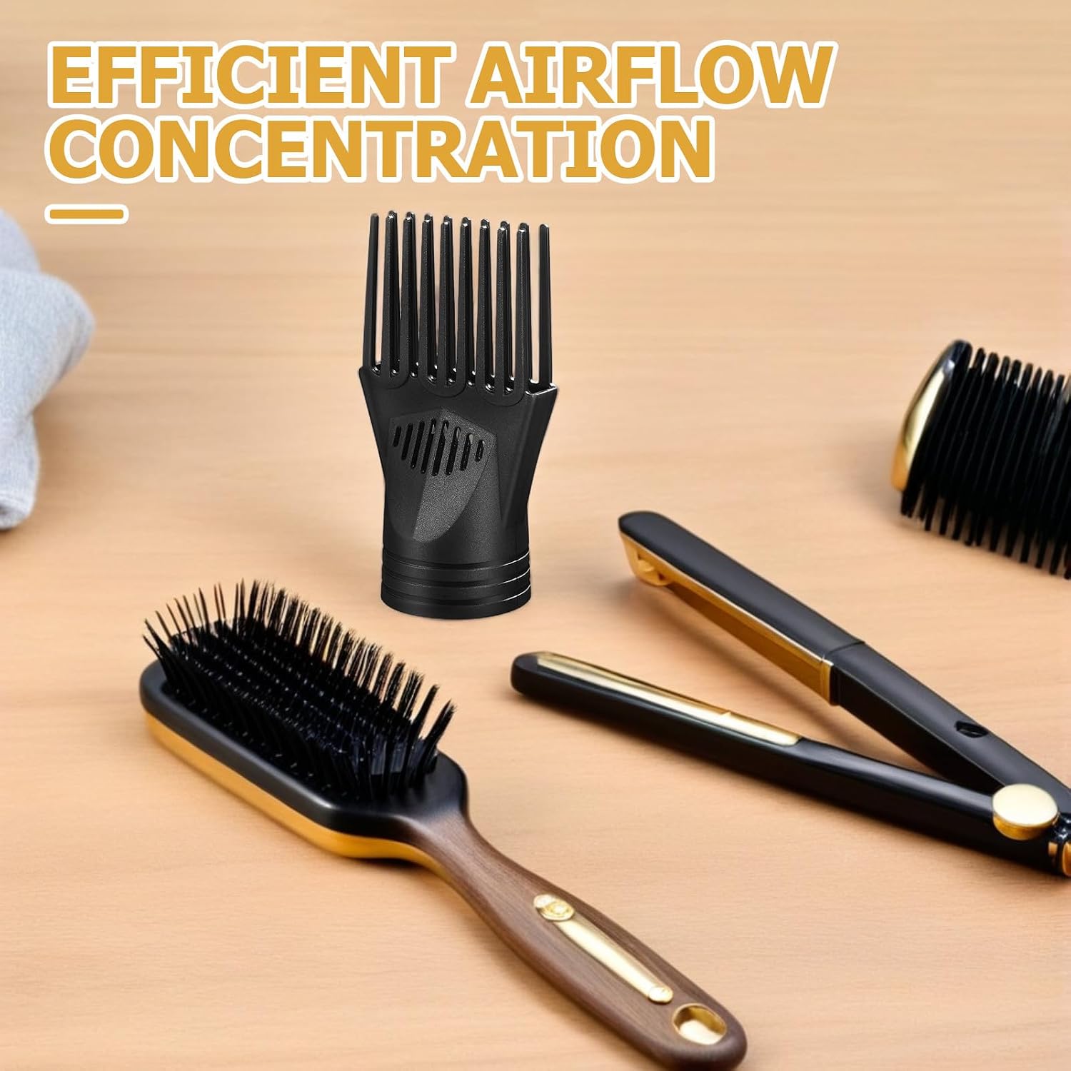 5PCS Hair Dryer Attachments - Includes Blow Dryer Nozzle and Comb Picks - Detangling Blow Hair Styling Pick Salon Accessories Outer Diameter 4cm to 4.6cm