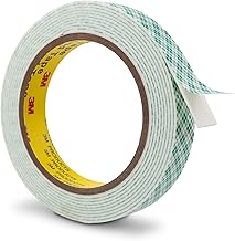 3M Double-Sided Foam Adhesive Tape, 19 mm x 300 cm, 1 Roll, White, Double Coated Urethane Polyurethane Tape for Gluing, Mounting, Interior Signage, Name Tags