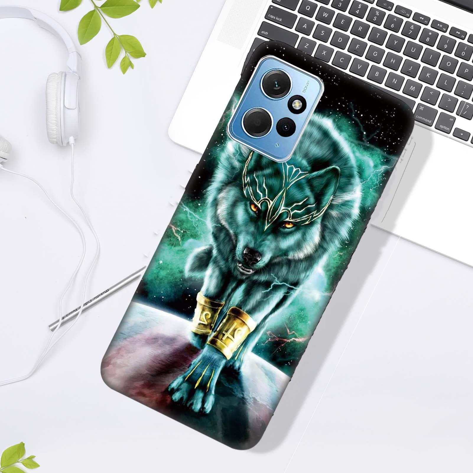 DiaryTown 2 Pezzi Cover per Xiaomi Redmi Note 12 5G Custodia, Nero TPU Silicone Morbida Ultra Sottile Back Case con Bello Disegno Motivi Antiurto Protettivo Cover per Redmi Poco X5 5G