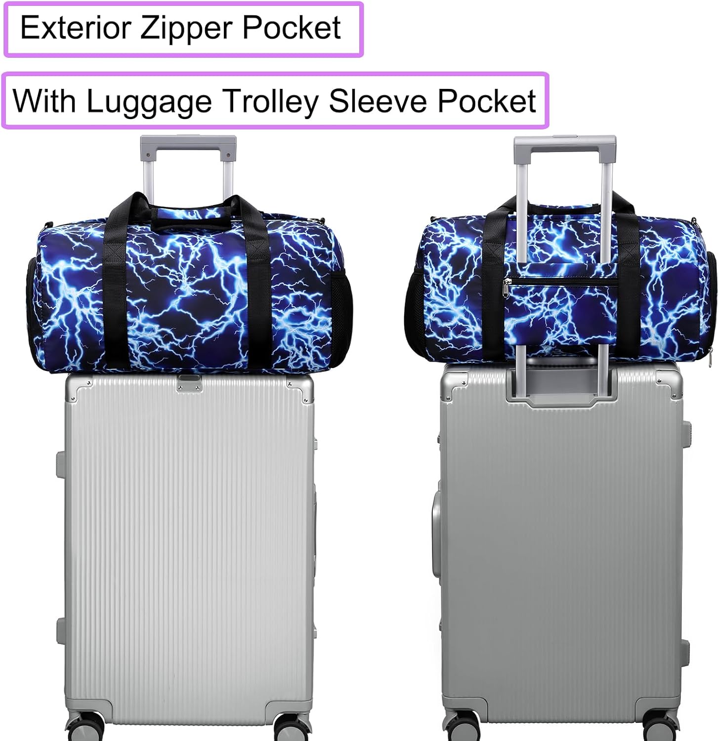 Duffle Bag for Boys Sport Gym Bag with Wet Pocket Shoes Compartment Soccer Bags Duffel Bag for Teen Boys Lightning Travel Bag Dance Bag - Image 6