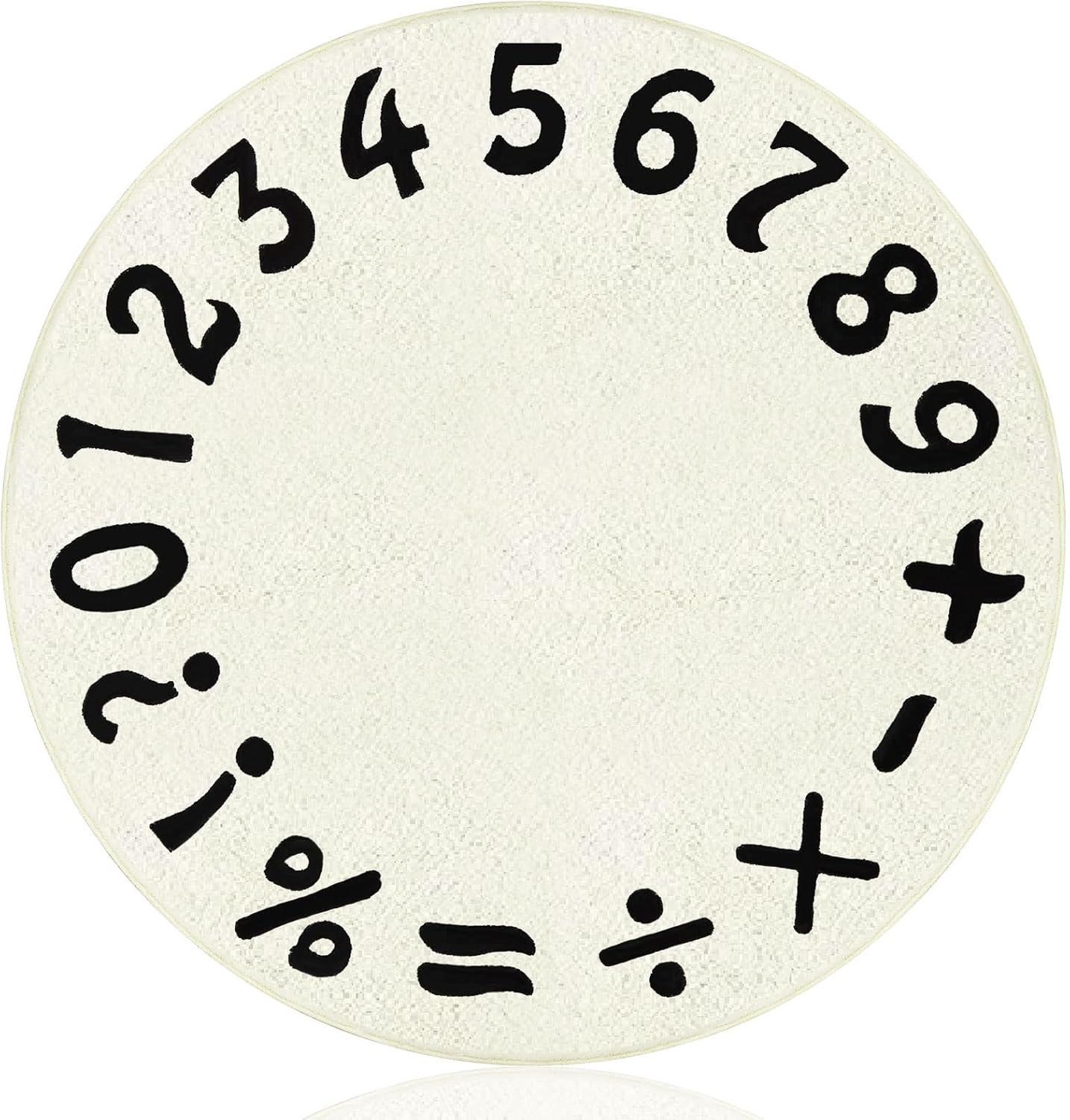 Round Kids Rug 3.3 Ft Math Circle Rug Small Soft Area Rug