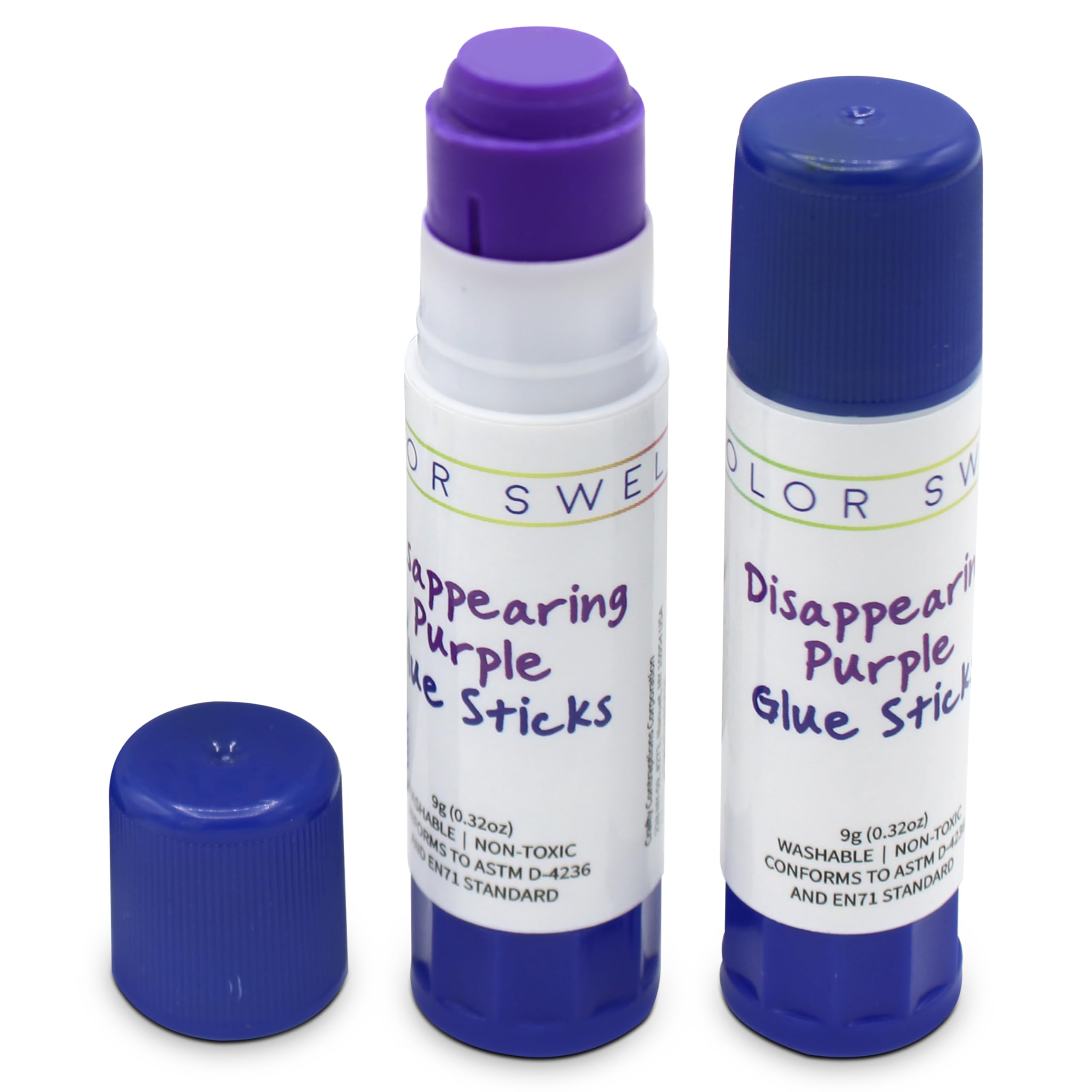 Color Swell Blue Glue Stick 60 Pack - Disappearing Purple Glue (9g per Stick)