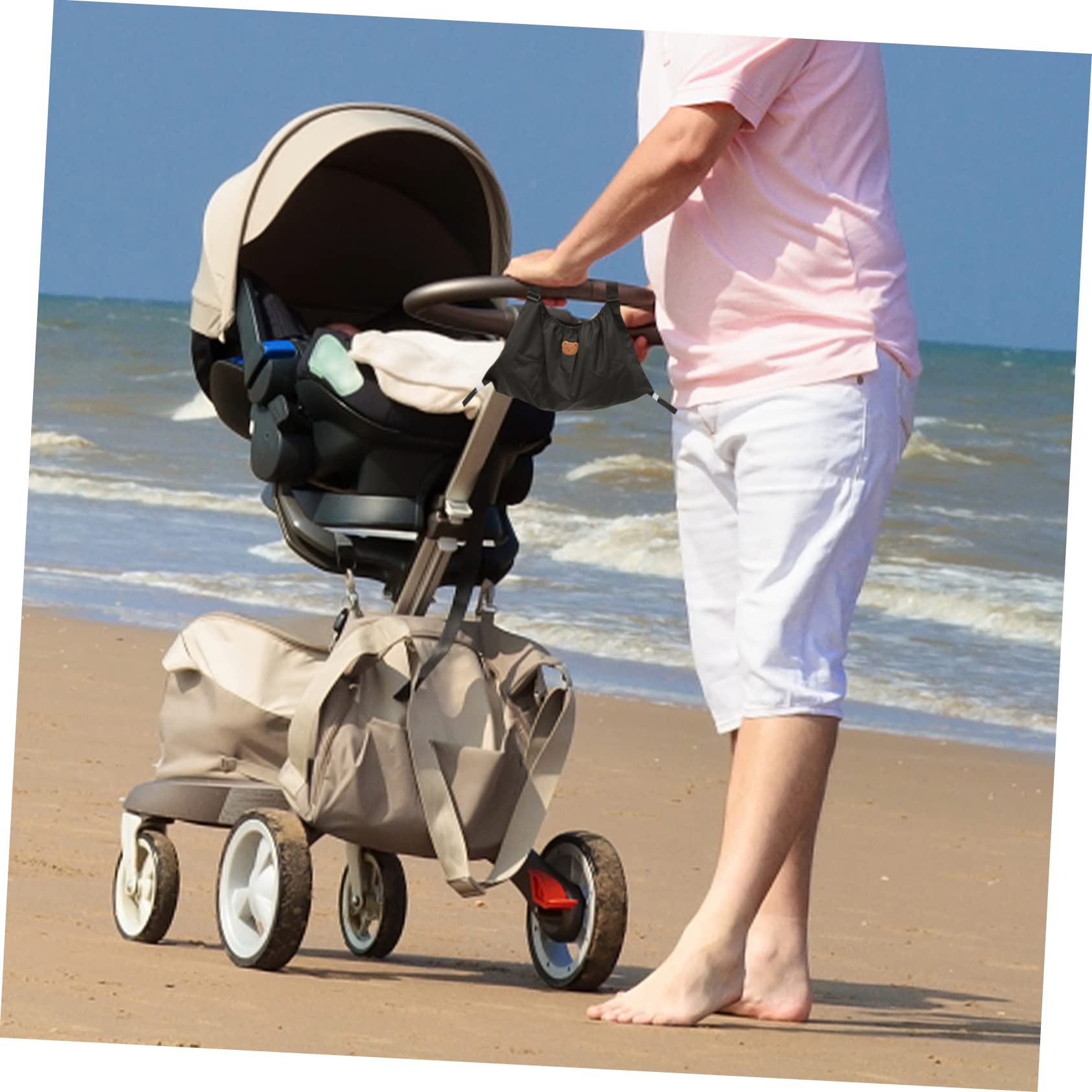 Yardwe Stroller Organizer Bag Hanging Diaper Bottle Storage Accessories Large Pockets Space-saver