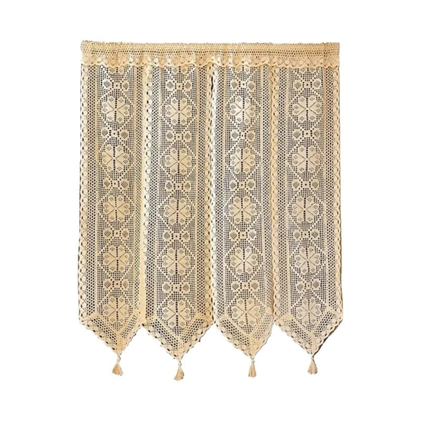 Rideau Macramé Rideaux de Porte 1 pièce avec Pompon