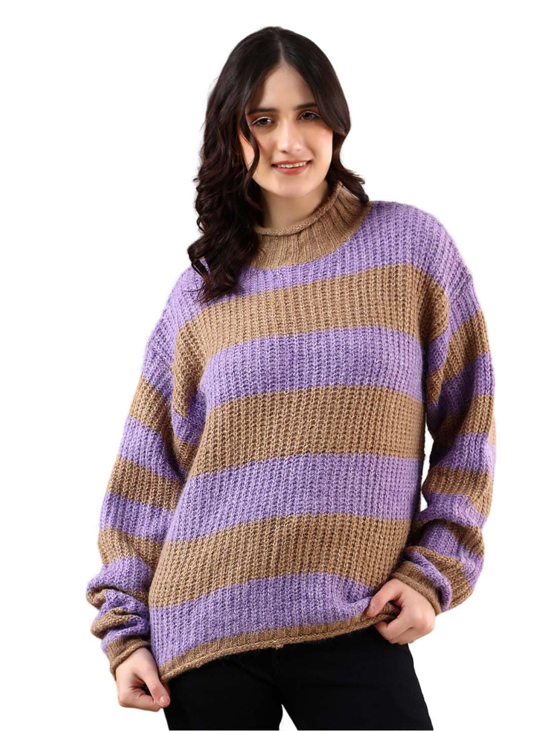 kotty Women's High Neck Long Sleeve Sweater-picture-40