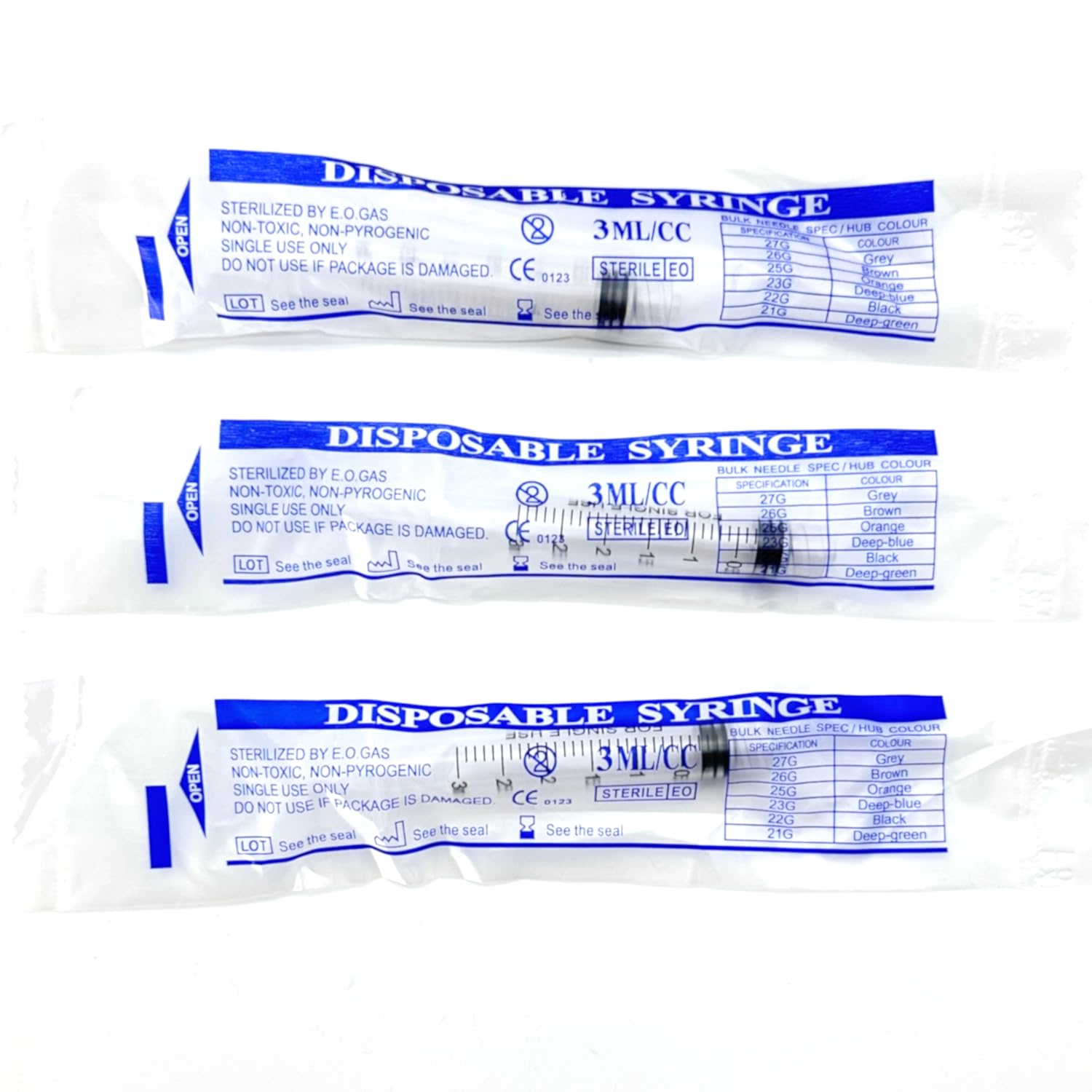 3mL Luer Lock Syringes (No Needle) - 100-Count Bagged, Sterile & Individually Sealed — Amazon image 2