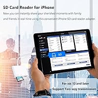 Vista 5 de Lector de tarjetas SD para iPhone Lightning a 4 en 1 Adaptador de cámara USB compatible hembra OTG Micro SD TF lector de tarjetas de memoria