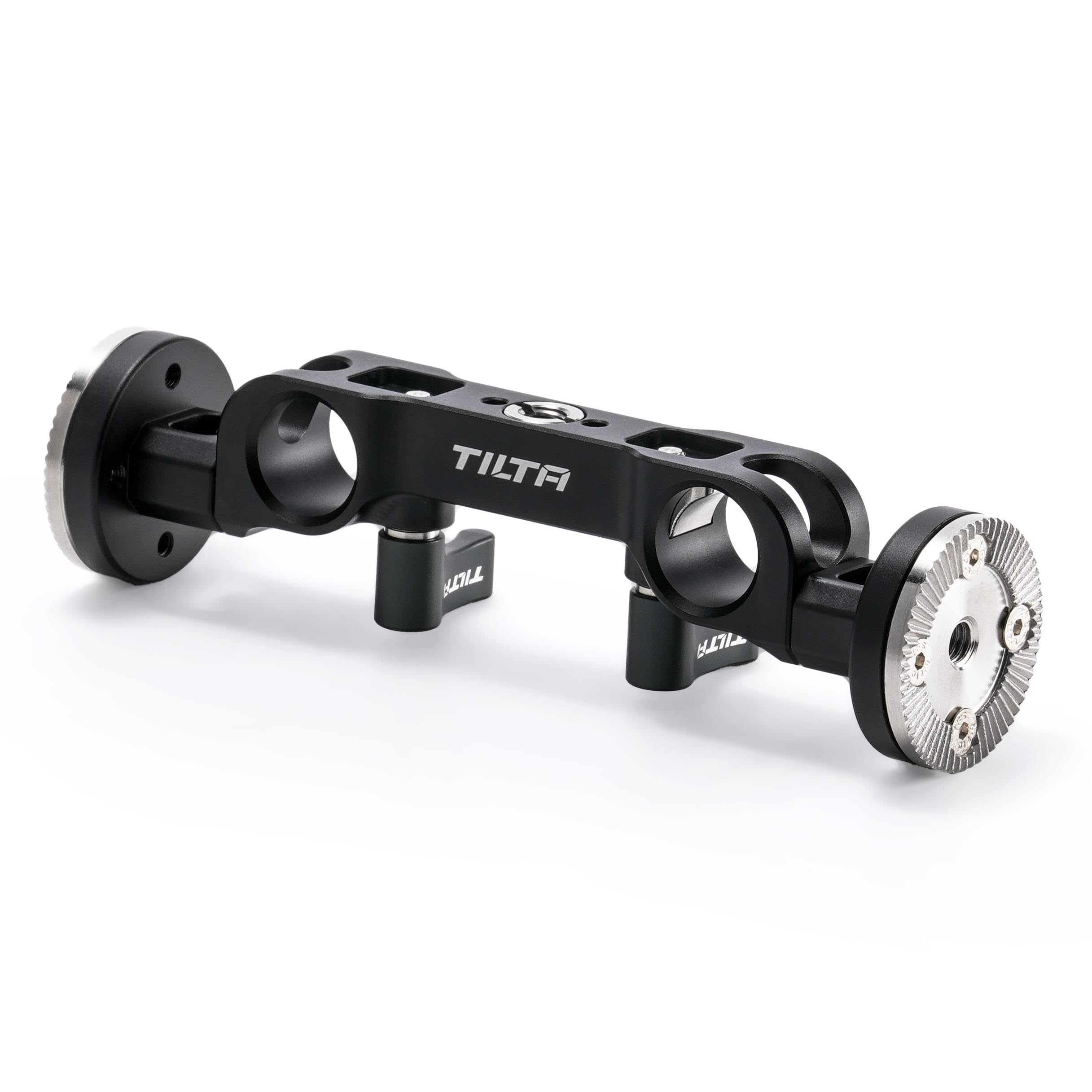 TILTA Adaptateur double rosace LWS de 15 mm compatible avec les tiges LWS de 15 mm avec un filetage 3/8"-16 avec un réducteur 1/4"-20 - Noir TA-DRA-15-B