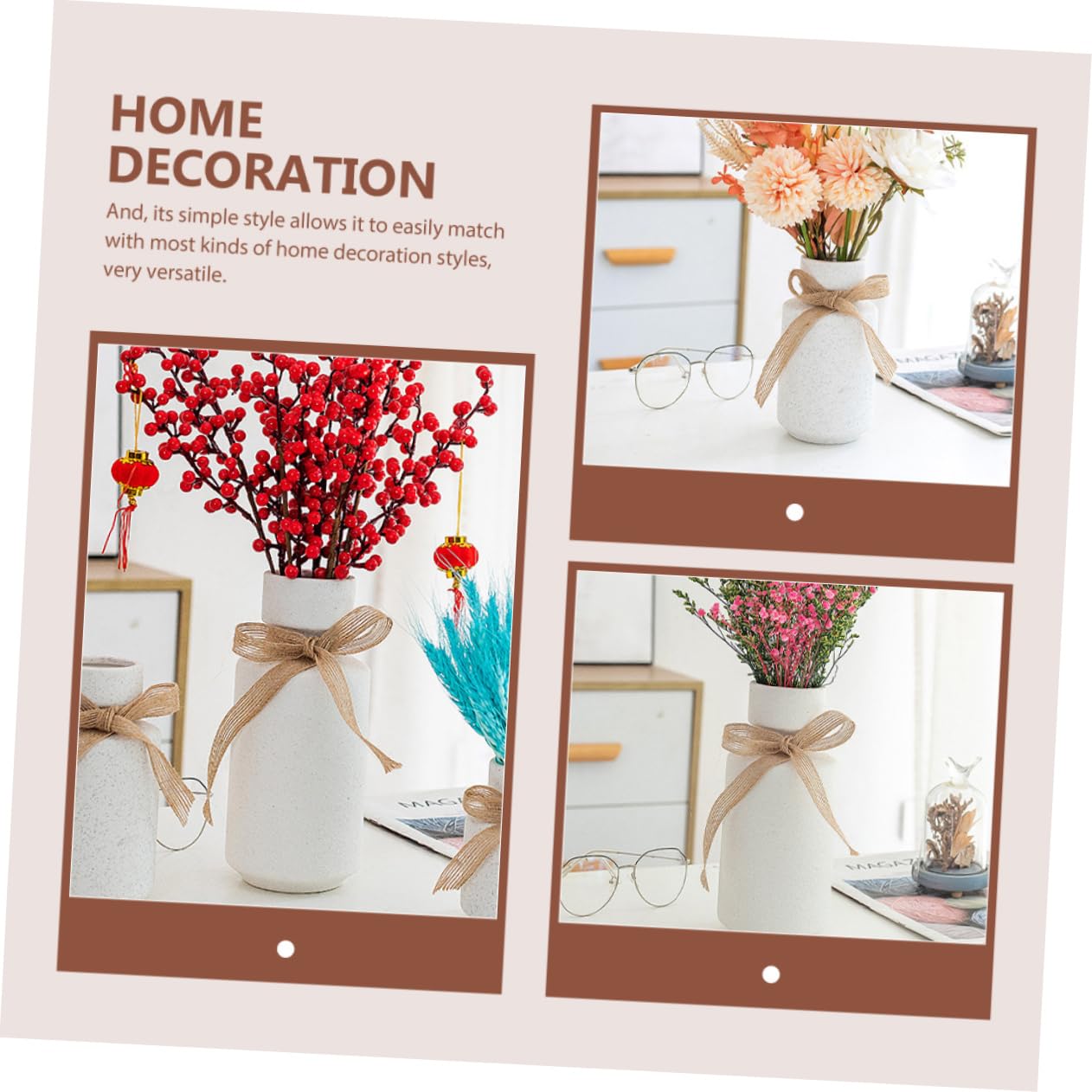 Alipis Vaso in Ceramica Per Fiori Decorativo Decorazione Per La Casa Contenitore Per Fiori Estetico Vaso Semplice Per Scrivania