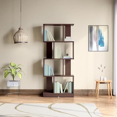 INTERIO EWA Engineered Wood Book Shelf, 1-Year Warranty, Brown, Particle Board