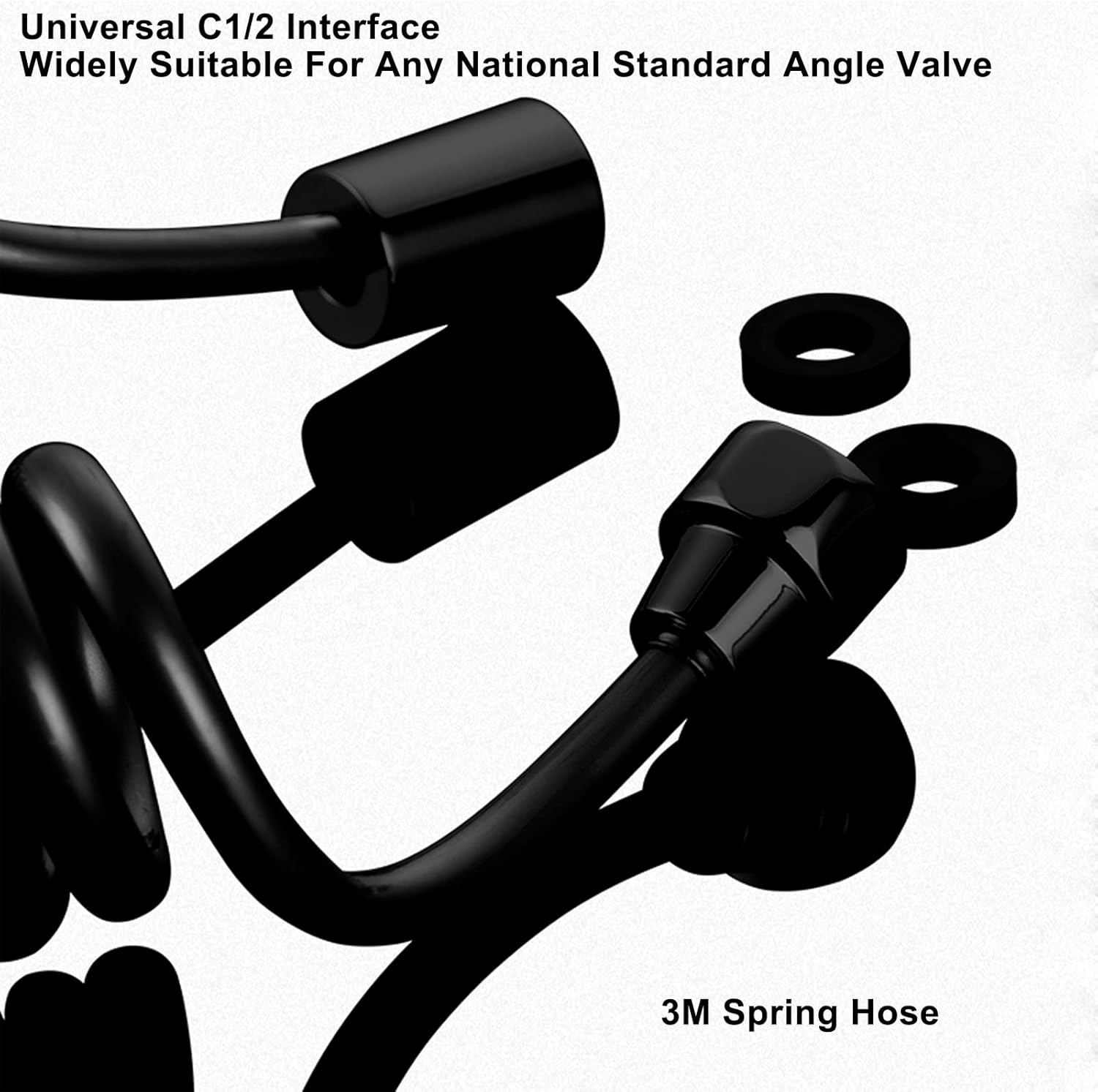 HandheldSprayer, Wall Mount BlackFaucet, with Brass T-Valve Adapter and Retractable Spring Hose,Handheld Toilet Sprayer with Dual Function for Cleaning,Type2(Type2)