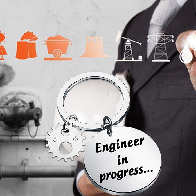 Engineer Gift Engineering Degree Jewelry Engineer Student Graduation Gift Engineer in Progress Keychain