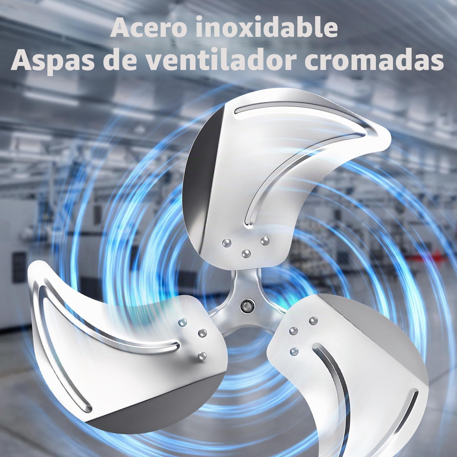 Aigostar Ventilador Industrial 100W, Diámetro 50 cm (20"), Motor de Cobre, Ventilador suelo, 3 Velocidades, Ajustable 120º, 3 Aspas Metálicas, Ventilador Potente, Clover