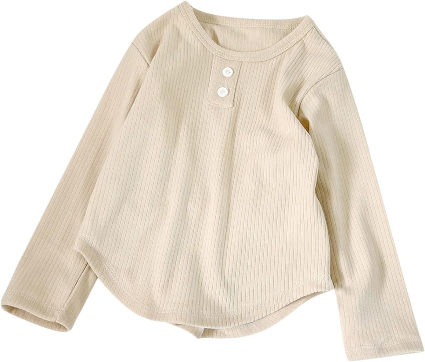 Kids Boys Girls Long Sleeve Knit Top Crewneck Ribbed Shirts Toddler Layering Knit Top Relaxed Fit Casual Basic Knitwear
