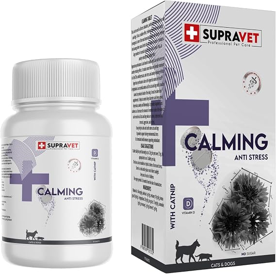 Supravet Calming Tablet for Cats and Dogs + VITAMIN D (75 Tablets)