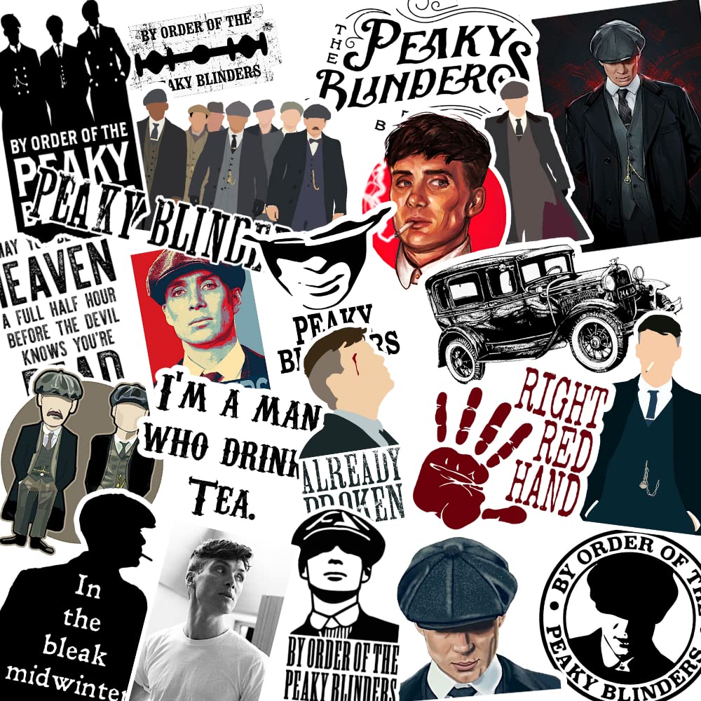 Careflection Peaky Blinders Series Stickers - Vinyl Stickers Perfect for Laptop Computer Car Water Bottle Travel Case Guitar Luggage (Pack of 22) (Gloss Finish)