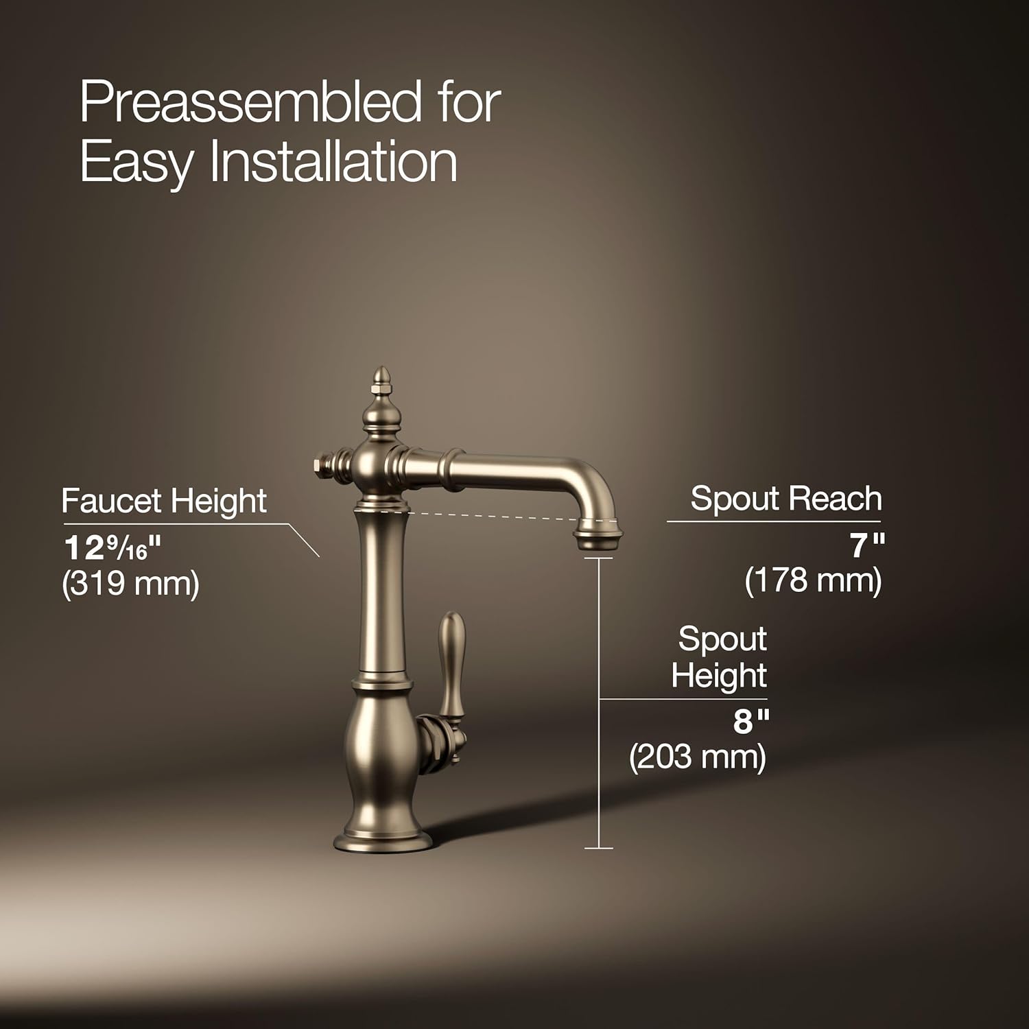 KOHLER Artifacts Single-Handle Bar Sink Faucet