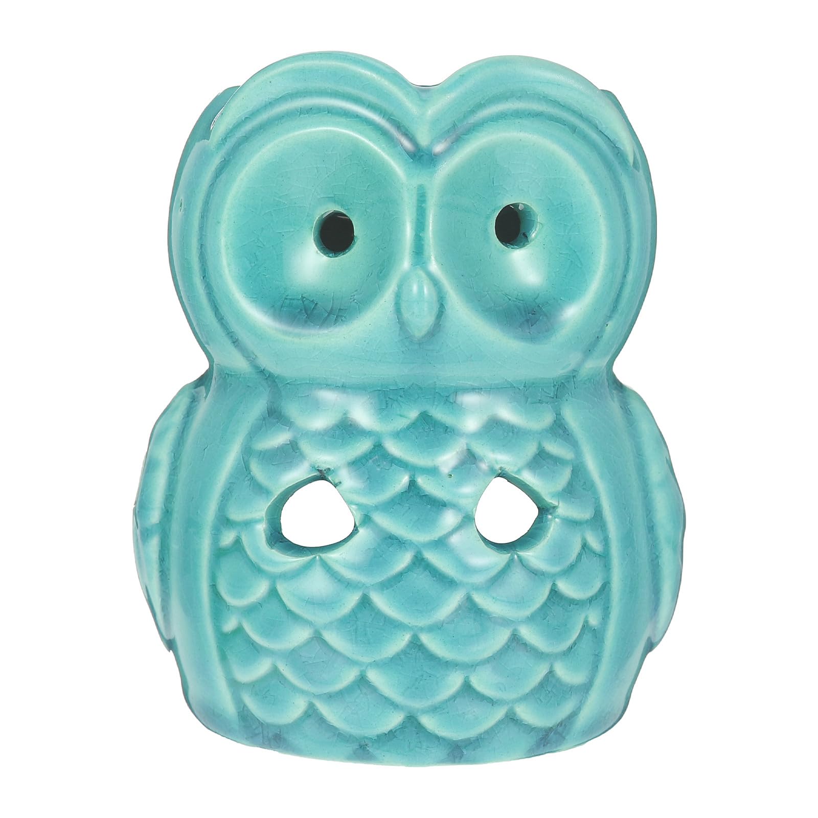 Brûleur de parfum en céramique hibou bleu Beavorty grand modèle