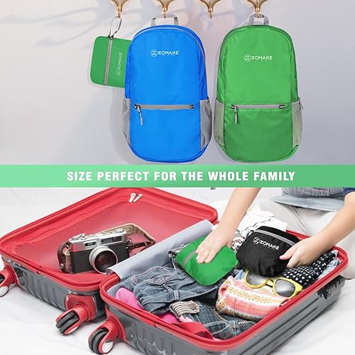 Miniatura 18 de ZOMAKE Mochila ultra ligera y compactable Mochila de senderismo resistente al agua, Mochila pequeña Mochila de camping al aire libre plegable y Azul