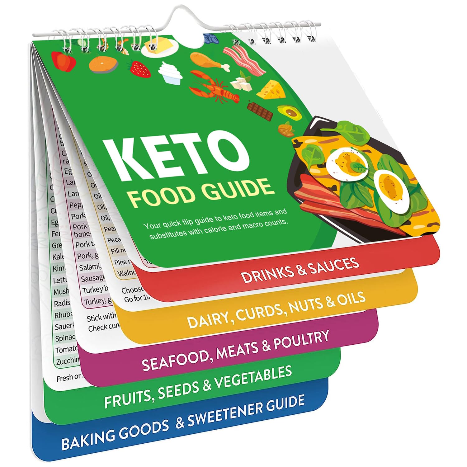 JYNKID Keto Recipe Book, Keto Cookbook Keto Cheat Sheet Magnets Cooking Guide Booklet, Keto Accessories Times Chart Keto Cooking Guide, JYNKIDFB01 — image 1