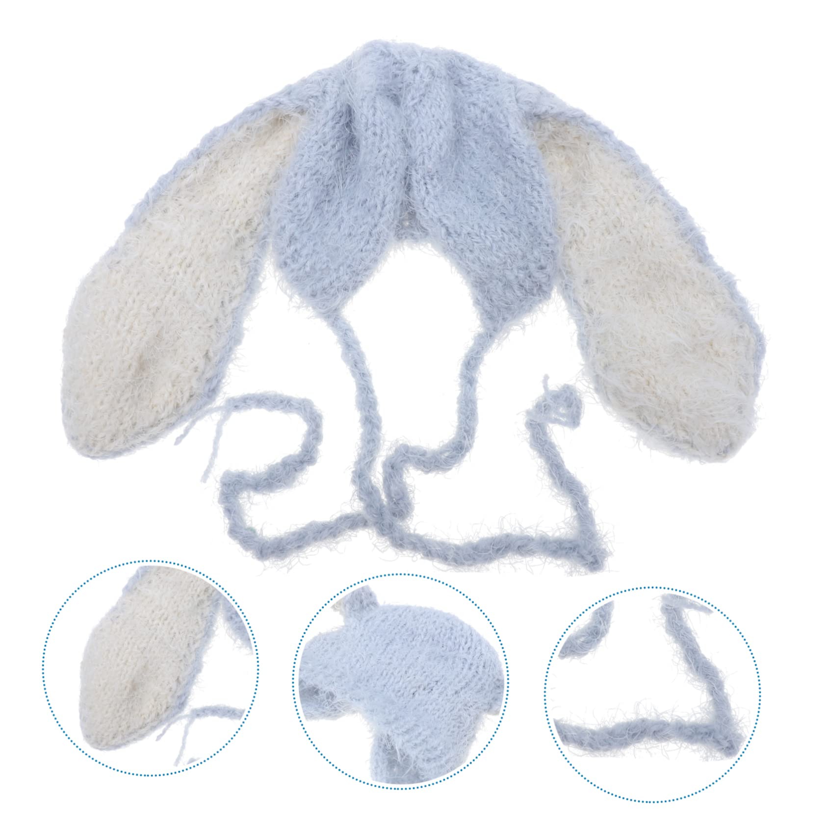 COLLBATH 3 Stück Hasenmütze wintermütze kindergeschenke gadgets babykostwärmer babytragen Babymütze mit langen Ohren Beanie-Mütze mit Hasenohren Elasthan Grey