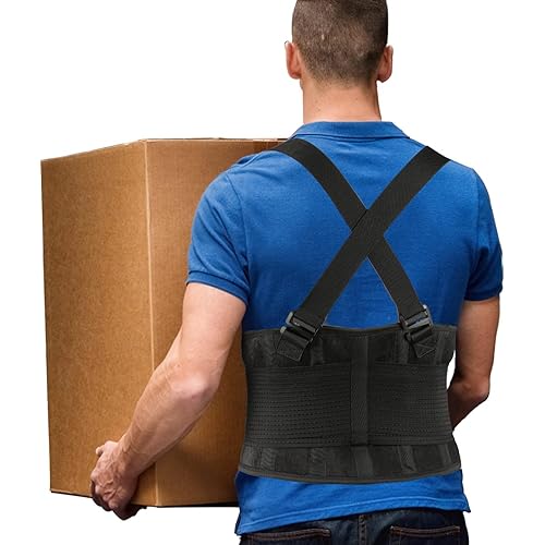 Back Brace Lumbar Back Support Belt for Women and Men - Lower Back Pain Relief - Heavy Lifting Support with Removable Adjustable Belt for Moving and Warehouse,M/L(30"-37")