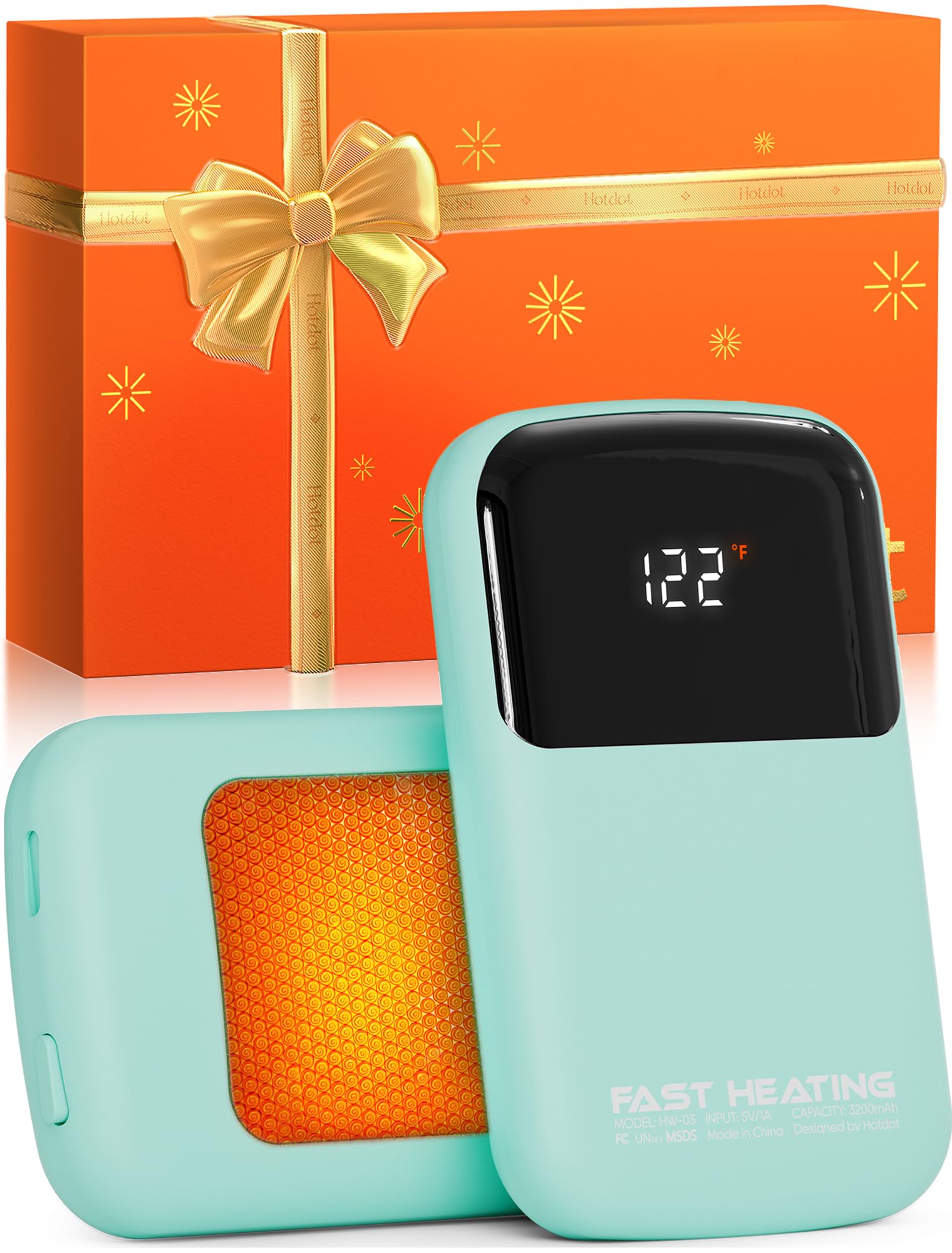 AI Hand Warmers Rechargeable 2 Pack, 3 Heat Levels (104–121°F), Real-Time Temp & Battery Display, Electric Hand Warmers, Fast Heating, Fits in Gloves/