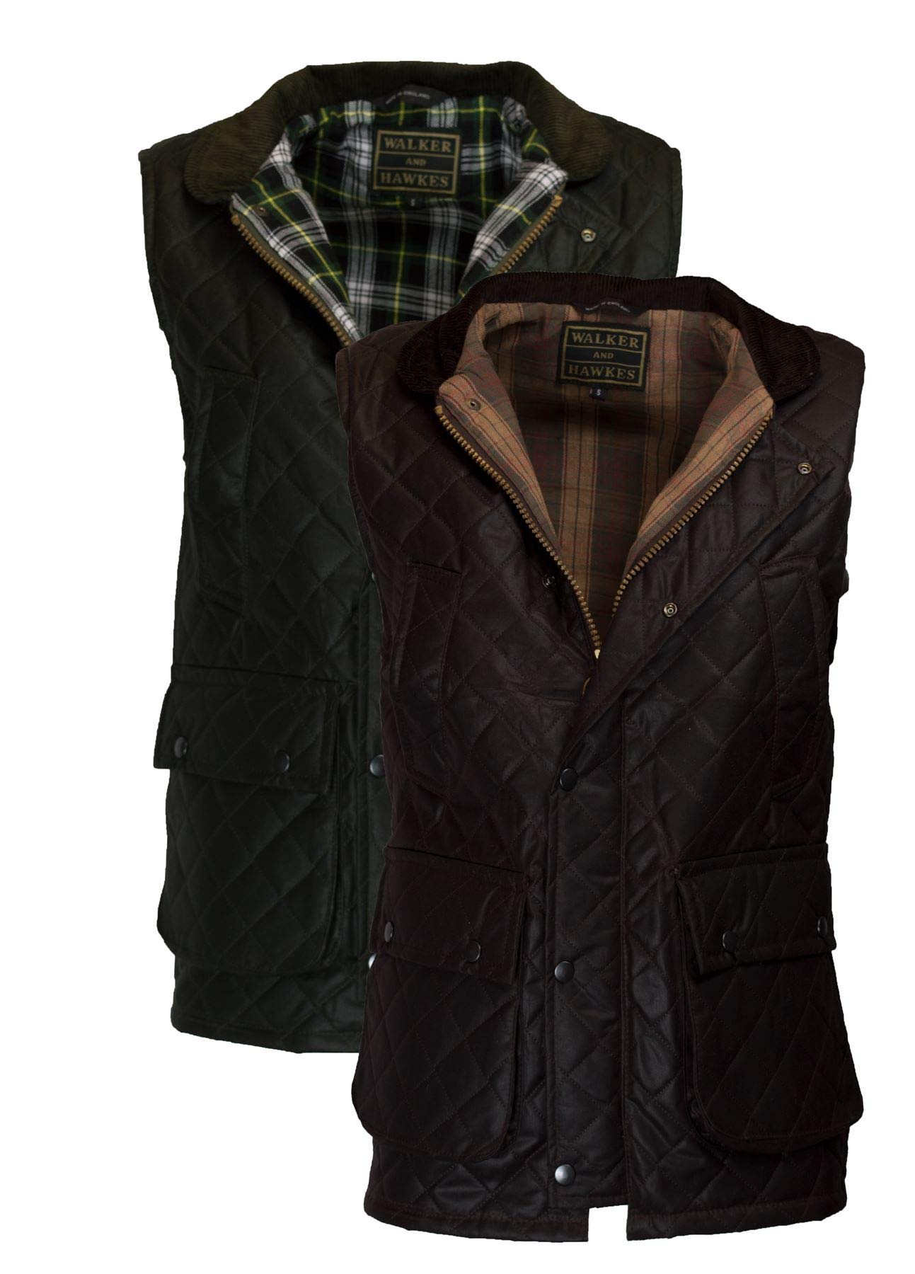 Walker and Hawkes - Lincoln - Chaleco Acolchado con Rombos encerados para Hombre