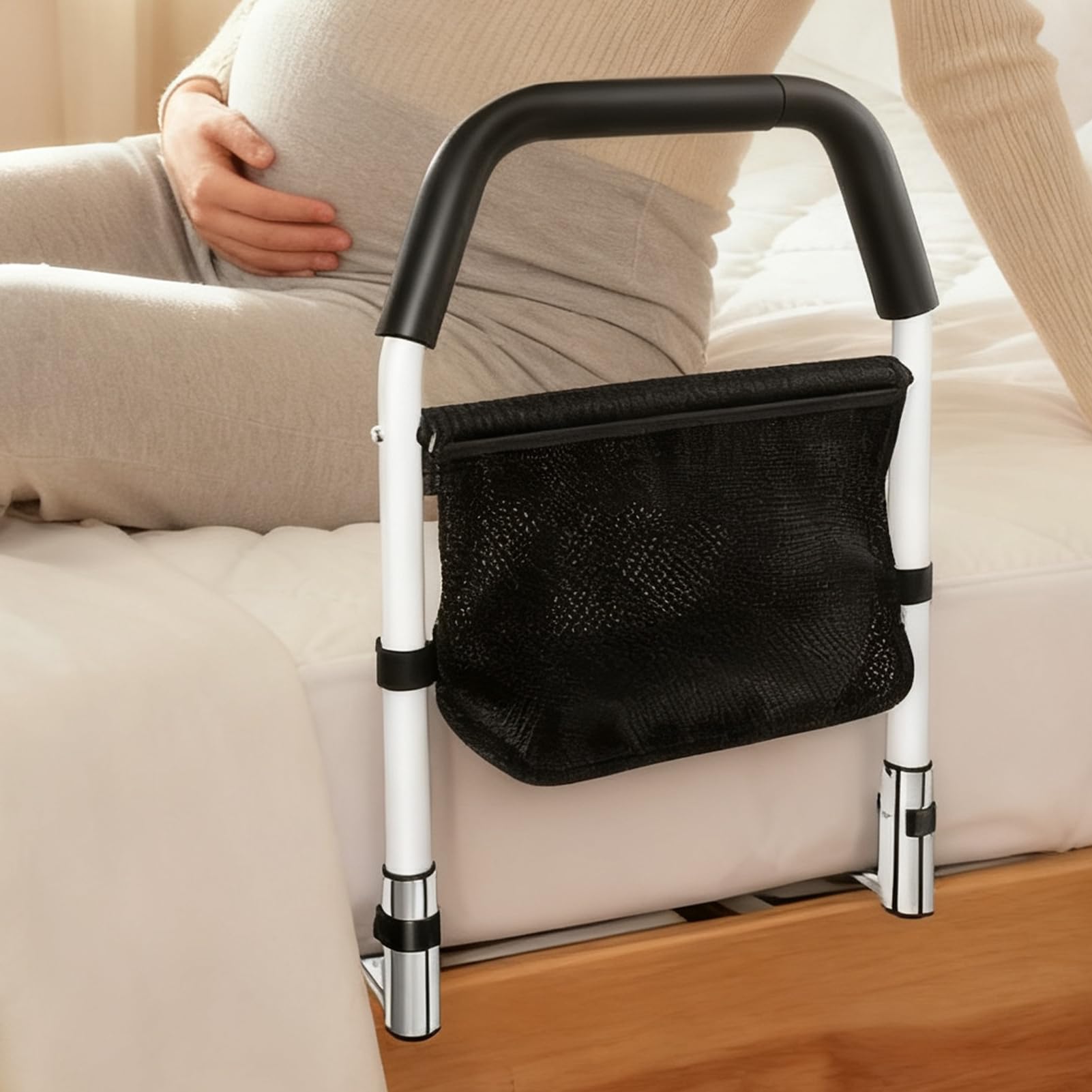Sponde Del Per Anziani Supporto Portatile E Pieghievole Con Borsa Di | Barra Di Assistenza Al Con Maniglia Per Persone Anziane Per Disabili, Incinte, Casa, Ospedale